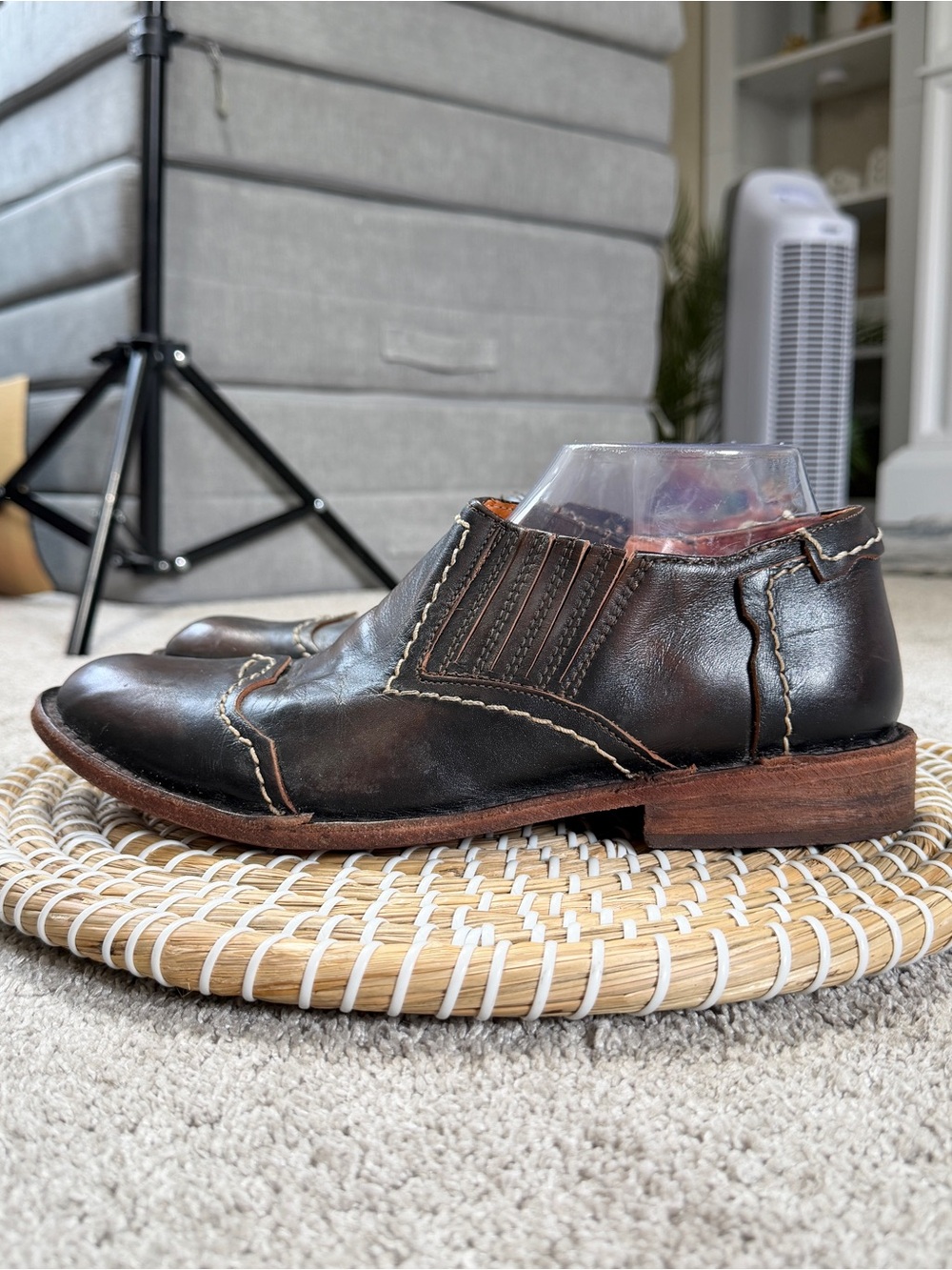 Bed|Stu Women’s Cobbler Series Slip On Shoes Leather in Dark Brown 8 - Picture 4 of 14